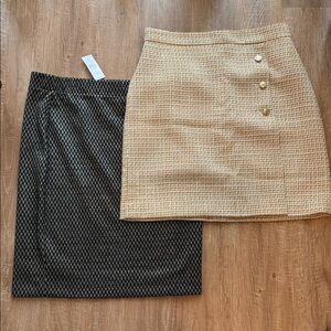 Ann Taylor Black and Tan Pencil Skirt Set